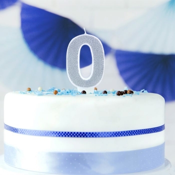 Number Candle - 0 – Silver
